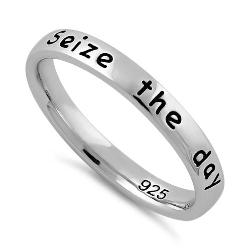 Sterling Silver "Seize the day Carpe Diem" Ring