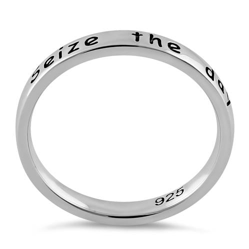 Sterling Silver "Seize the day Carpe Diem" Ring