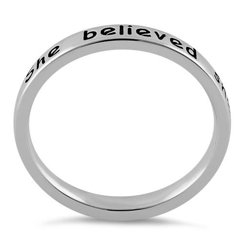 Sterling Silver "She believed she could, so she did" Ring