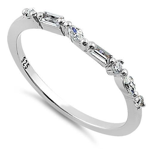 Sterling Silver Simple Cluster Clear CZ Ring
