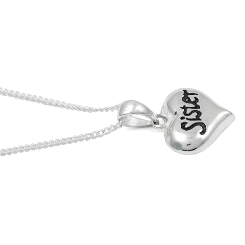 Sterling Silver "Sister" Pendant Necklace