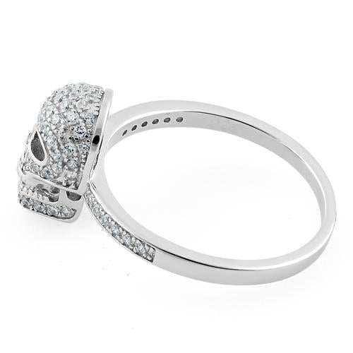 Sterling Silver Skull CZ Ring