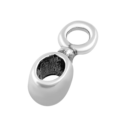 Sterling Silver Small Plain Pipe Bail Pendant - Pack of 2
