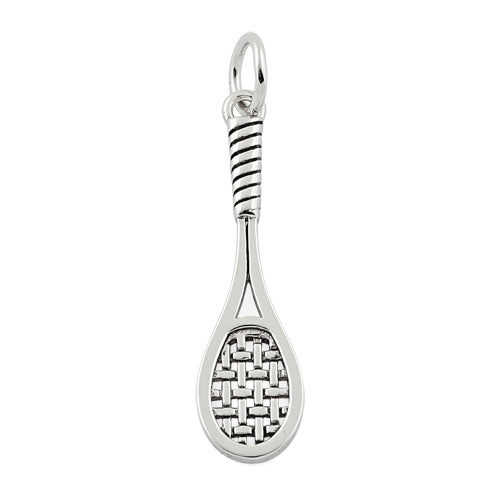 Sterling Silver Small Tennis Racket Pendant