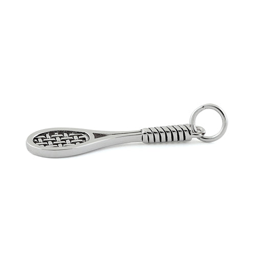 Sterling Silver Small Tennis Racket Pendant