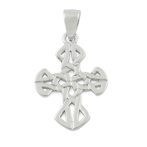 Sterling Silver Small Unique Celtic Cross Pendant