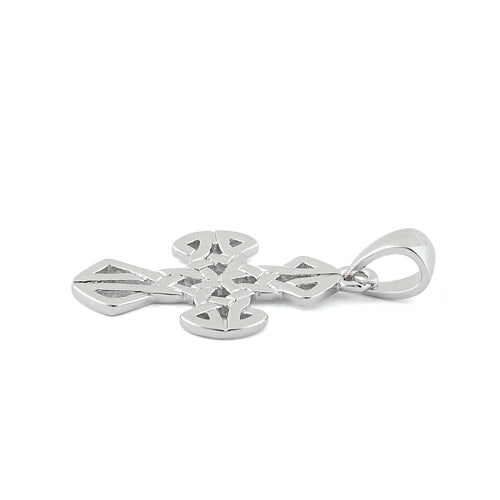 Sterling Silver Small Unique Celtic Cross Pendant