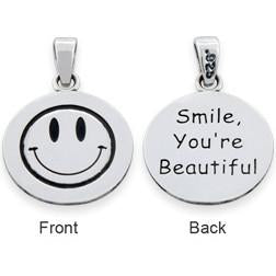 Sterling Silver "Smile You're Beautiful" Pendant