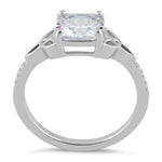 Sterling Silver Square Clear Celtic CZ Ring