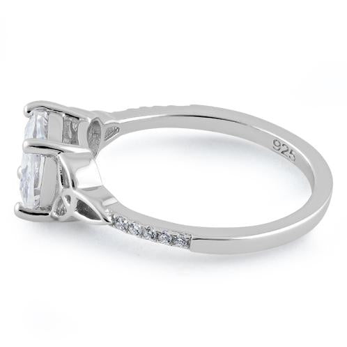 Sterling Silver Square Clear Celtic CZ Ring