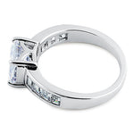 Sterling Silver Cushion-Cut CZ Engagement Ring