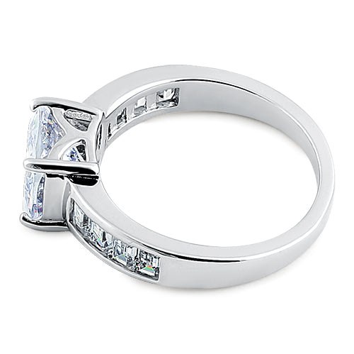 Sterling Silver Cushion-Cut CZ Engagement Ring