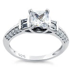 Sterling Silver Square Cut CZ Ring