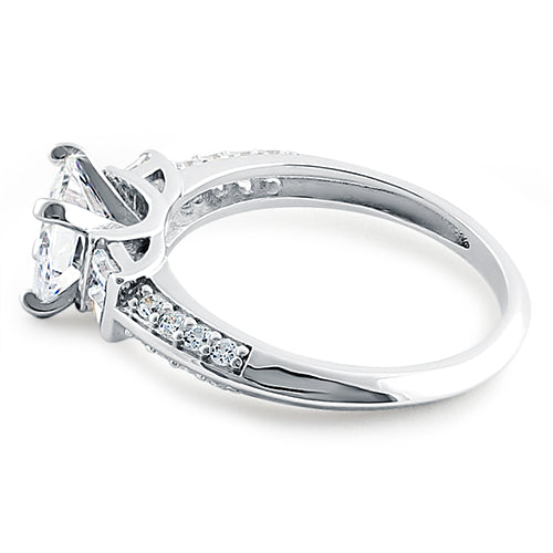 Sterling Silver Square Cut CZ Ring
