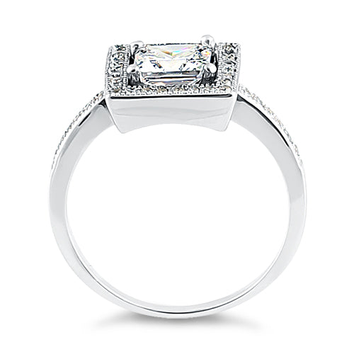 Sterling Silver Square CZ Ring