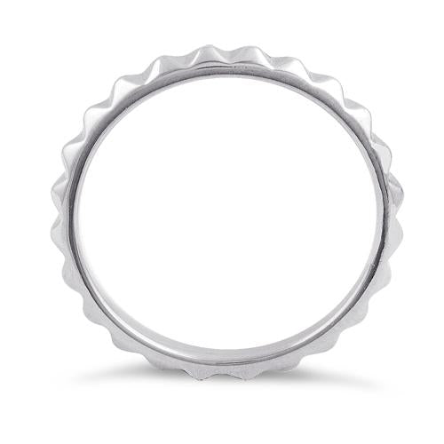 Sterling Silver Stackable Clock Gear Eternity Ring