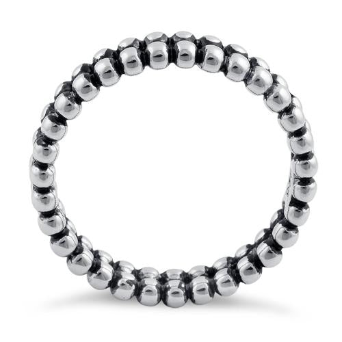 Sterling Silver Stackable Double Bead Eternity Ring