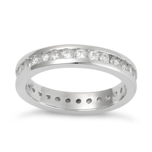 Sterling Silver Stackable Eternity CZ Ring