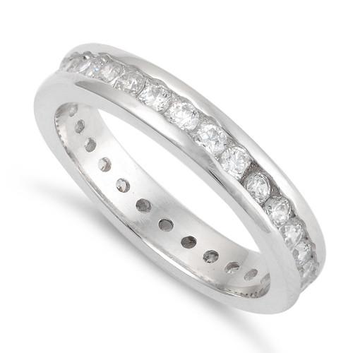 Sterling Silver Stackable Eternity CZ Ring