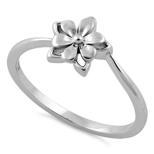 Sterling Silver Star Flower Ring