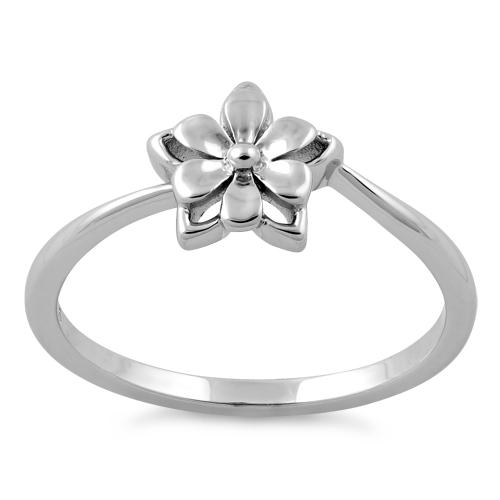 Sterling Silver Star Flower Ring