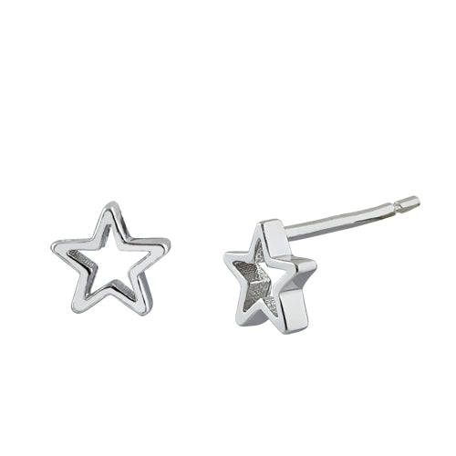 Sterling Silver Star Stud Earrings