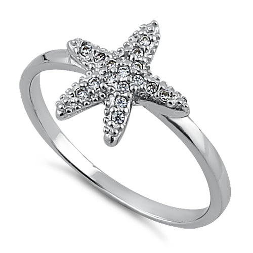 Sterling Silver Starfish CZ Ring