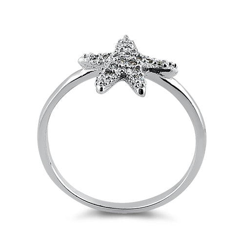 Sterling Silver Starfish CZ Ring