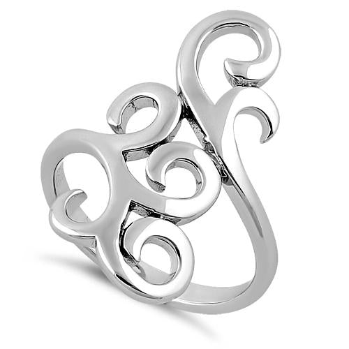 Sterling Silver Strikng Curls Ring