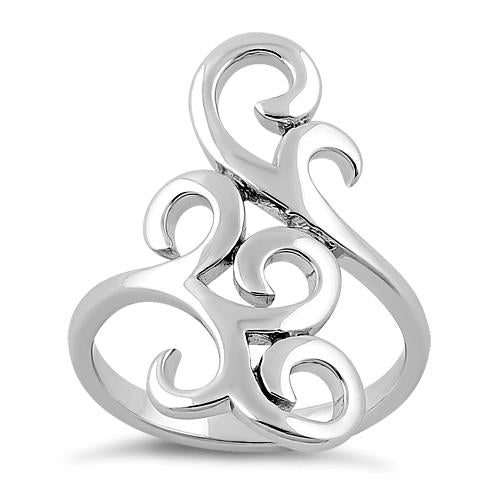 Sterling Silver Strikng Curls Ring