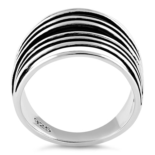 Sterling Silver String Pattern Ring