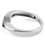 Sterling Silver Stuck in Between Square Black CZ Ring