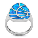 Sterling Silver Sunrise Lab Opal Ring