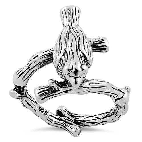 Sterling Silver Sweet Bird on a Branch Ring