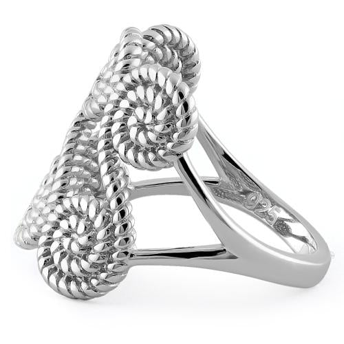 Sterling Silver Sweet Rope Swirls Ring