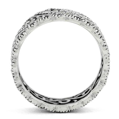 Sterling Silver Swirl Eternity Marcasite Ring