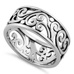 Sterling Silver Swirls Band Ring