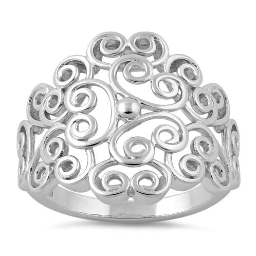 Sterling Silver Swirls Ring