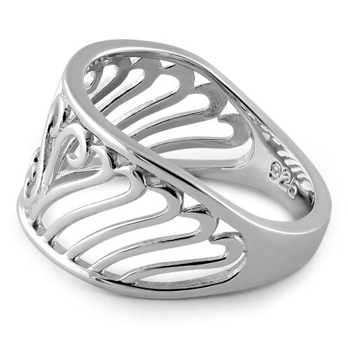 Sterling Silver Swirly Heart Ring