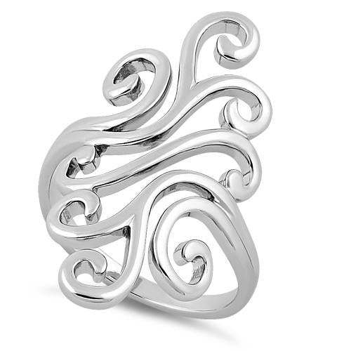 Sterling Silver Swirly Wind Ring