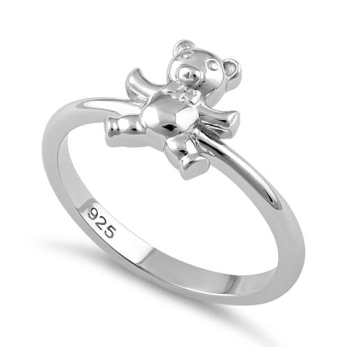 Sterling Silver Teddy Bear with Tie Ring