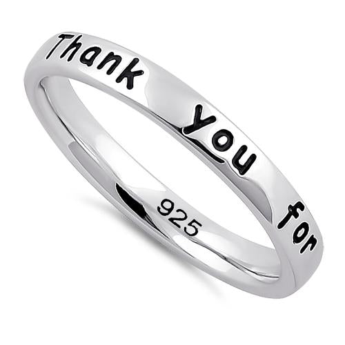 Sterling Silver "Thank you for all you've done!" Ring