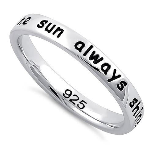 Sterling Silver "The sun always shines after the rain" Ring