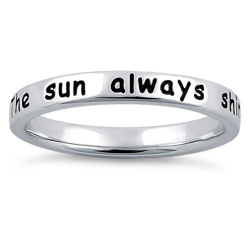 Sterling Silver "The sun always shines after the rain" Ring