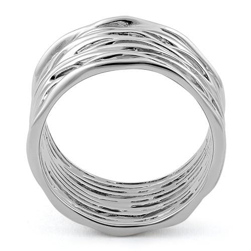 Sterling Silver Thick Woven Basket Ring