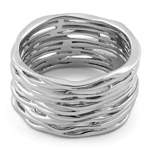 Sterling Silver Thick Woven Basket Ring