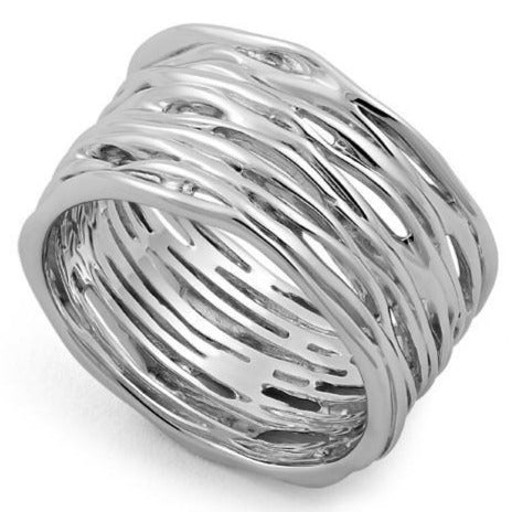 Sterling Silver Thick Woven Basket Ring