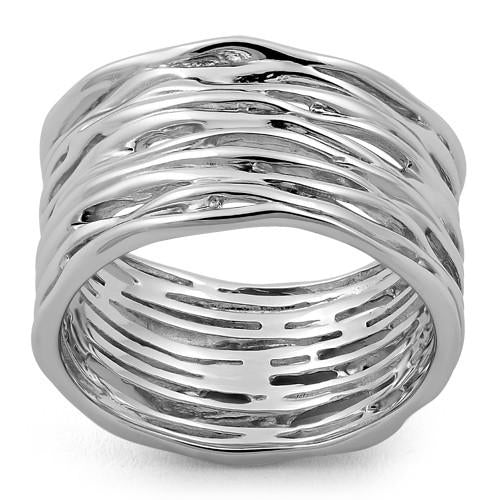 Sterling Silver Thick Woven Basket Ring