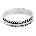 Sterling Silver Thin Double Rope Ring