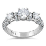 Sterling Silver 3-Stone CZ Ring